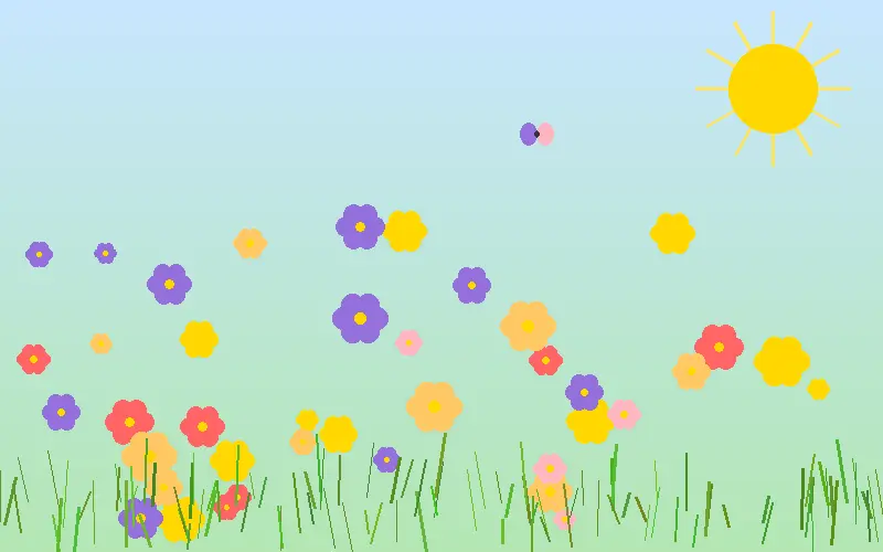 春日草地上盛开的野花 - 17c.5c-起草